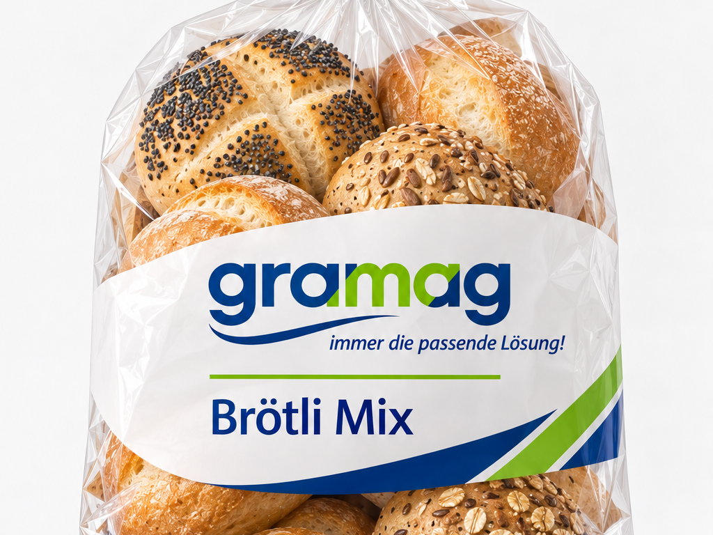 Mischung verpackter Brötli im Flowpack
