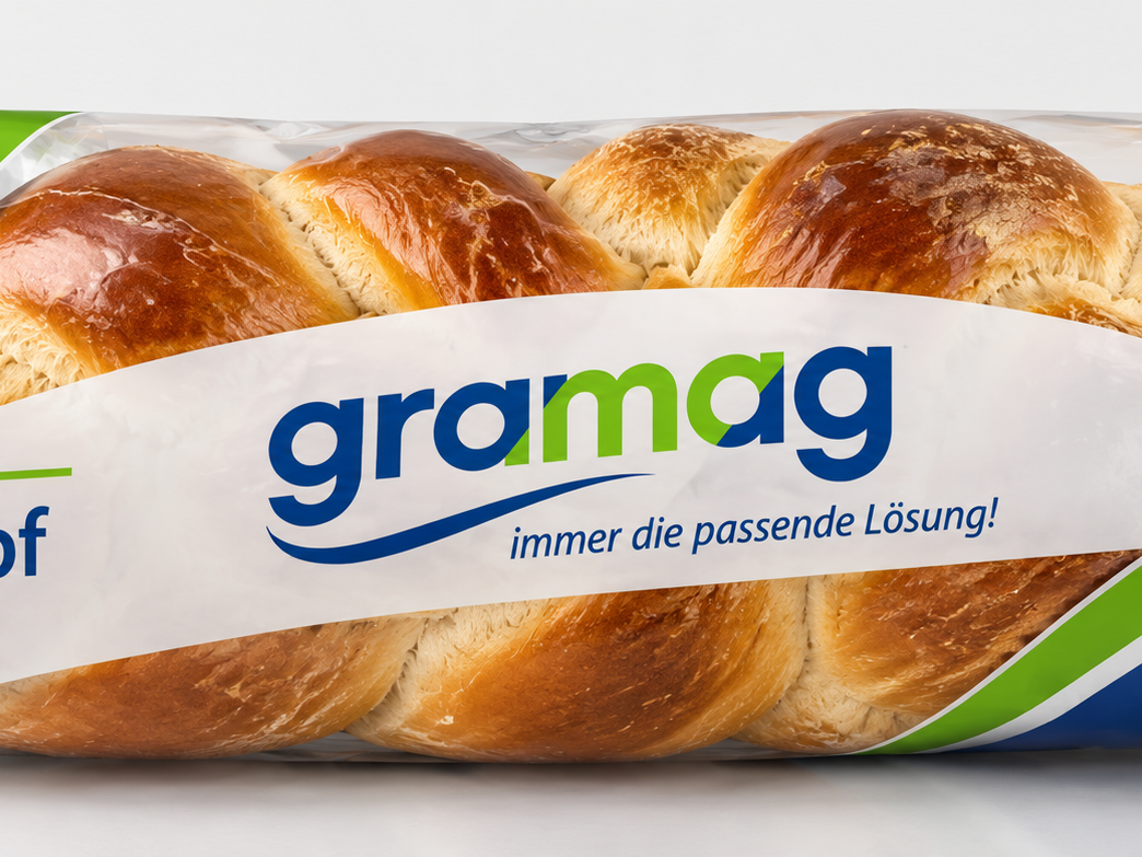 Verpackter Schweizer Zopf mit Gramag-Label